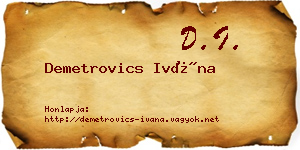 Demetrovics Ivána névjegykártya